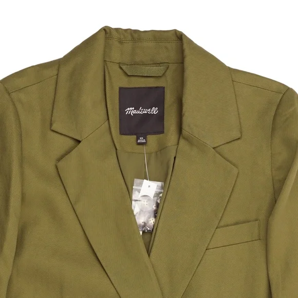 New MADEWELL Drapeweave Caldwell Double-Breasted Blazer in Kale